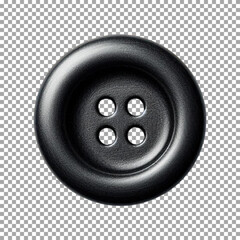 Premium Black Button for Garment and Textile Use on transparent background, png, psd
