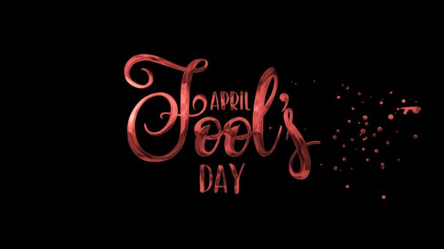 Animated Golden April Fools Day text on transparent background. Perfect for social media posts, web banners, and prank related designs.
