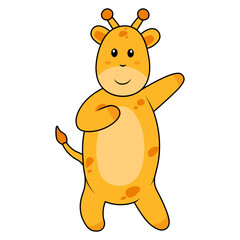 Cute Giraffe Illustration with Cartoon Design. Vector Character