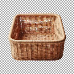 Natural Wicker Basket for Stylish Home Organization on transparent background, png, psd
