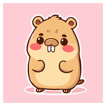 A cute cartoon hamster illustration
