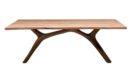 Wooden table with industrial metal legs