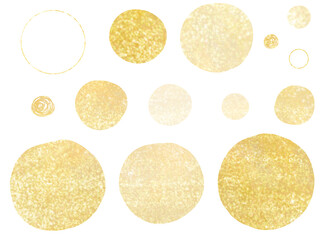 金色：円のフレーム・枠のセット