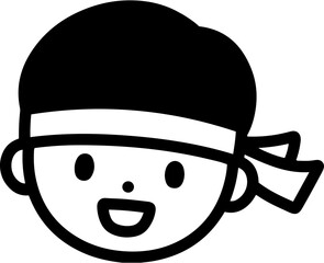 Student character in uniform cheering before an important test icon, vector illustration. Middle school student, high school student.