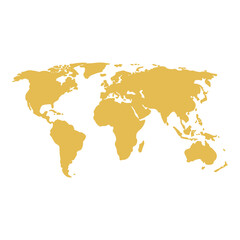 yellow world map icon illustration