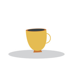 yellow cup glass icon illustration