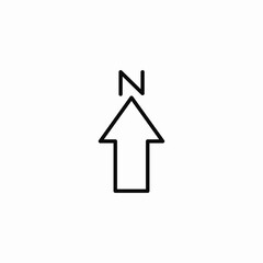 north arrow icon sign vector