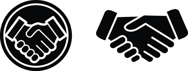 Obraz premium Handshake Icon Set: Business and Partnership Symbol