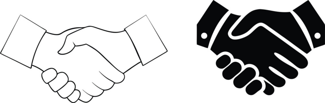 Handshake Icon Set: Business and Partnership Symbol