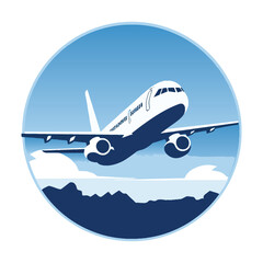 Fototapeta premium Airplane vector art graphic illustration