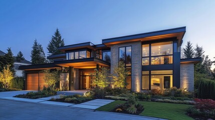 Modern luxury home showcase exterior with a sophisticated design
