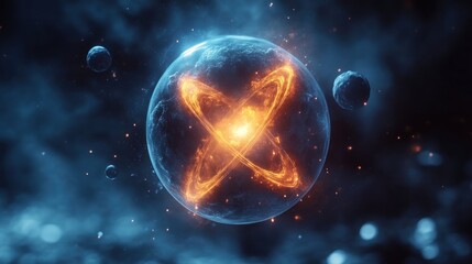 Fototapeta premium Cosmic Inferno: A Fiery Planetary Core