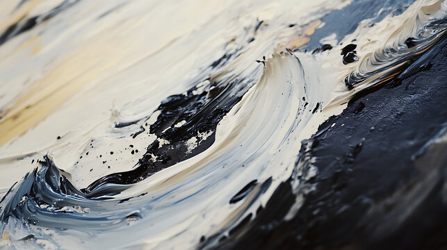 A painter applying layers of paint on a canvas. Featuring artistic process and technique