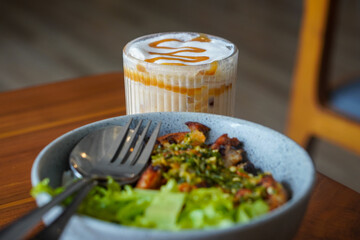 Butterscotch coffee, captured on April 16, 2025. A creamy and aromatic drink with rich espresso and...