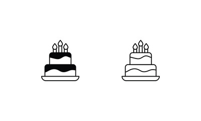 Cake  icons set vector stock illustration