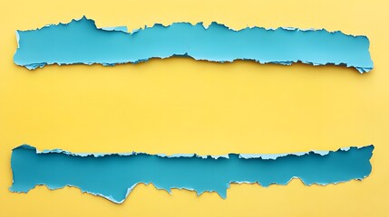Fototapeta premium Torn Paper Blue and Yellow Abstract Background