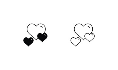 Heart  icons set vector stock illustration