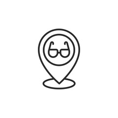 Glasses shop icon. Simple glasses shop icon for social media, app, and web design. Vector illustration.