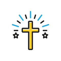 Multi color icon for cross