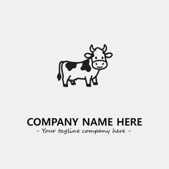 Cow illustration black and white for logo company vector image
