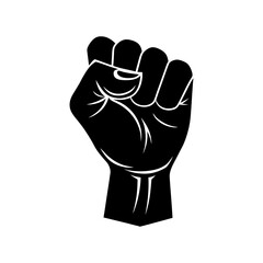 A fisted hand of a worker vector illustration silhouette