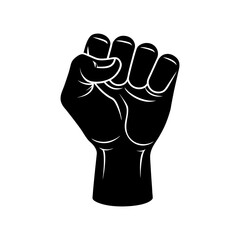 A fisted hand of a worker vector illustration silhouette