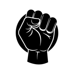 A fisted hand of a worker vector illustration silhouette
