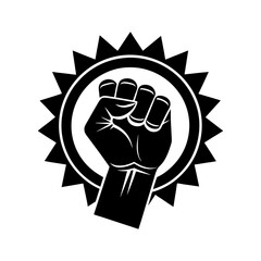 A fisted hand of a worker vector illustration silhouette