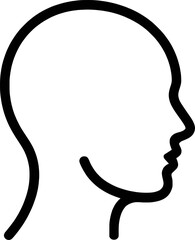 Simple Outline Of Human Head And Face Profile Black Silhouette Vector