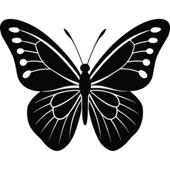 Butterfly silhouette icon. Clipart image isolated on white background