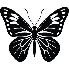 Butterfly silhouette icon. Clipart image isolated on white background