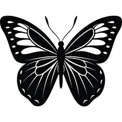 Butterfly silhouette icon. Clipart image isolated on white background