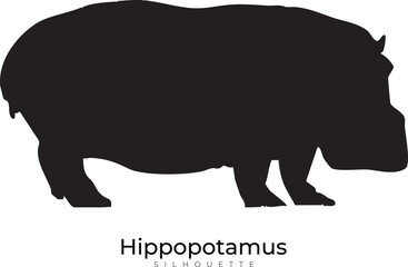 Hippopotamus Silhouette Vector – Bold Animal Outline for Wildlife Graphics, African Safari Art, and Nature-Themed Designs