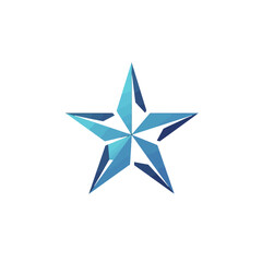 Obraz premium Geometric Blue Star Design