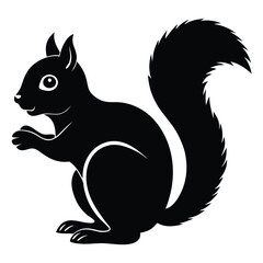 Squirrel silhouette vector icon with white background