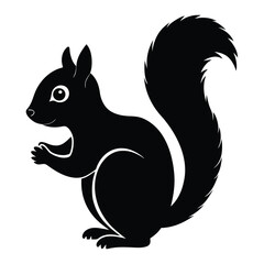 Squirrel silhouette vector icon with white background