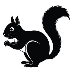 Squirrel silhouette vector icon with white background