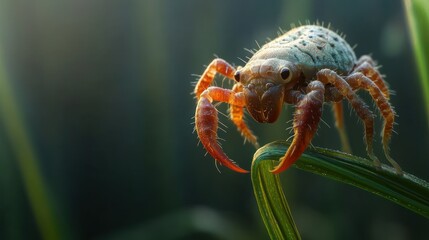 Fototapeta premium A detailed close up picture of a small insect