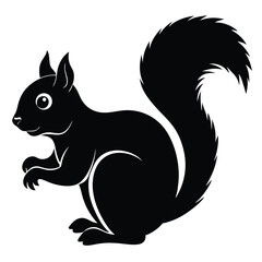 Squirrel silhouette vector icon with white background