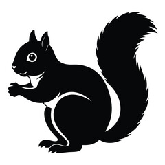 Squirrel silhouette vector icon with white background