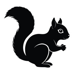 Squirrel silhouette vector icon with white background