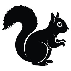 Squirrel silhouette vector icon with white background