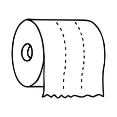 Roll of Toilet Paper - Line Art Icon
