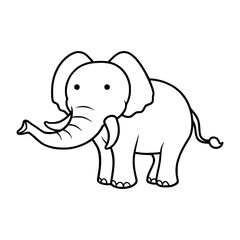 Fototapeta premium Cute Cartoon Elephant Illustration