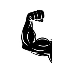 Muscular Arm Strength Icon - Vector Illustration