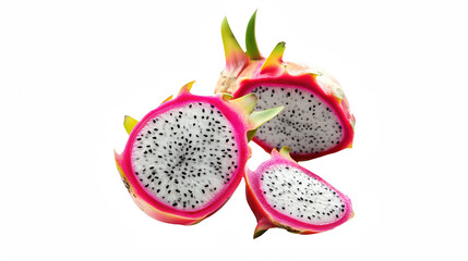 a close up of a half of a dragon fruit on a transparent background, PNG image, PNG file, Generative art.