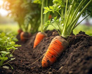carrots in the ground, Organic Carrots Growing in Fertile Soil &ndash; Farm to Table Roots