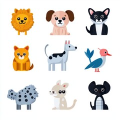 Fototapeta premium Playful Cartoon Animals Collection for Kids and Children’s Designs