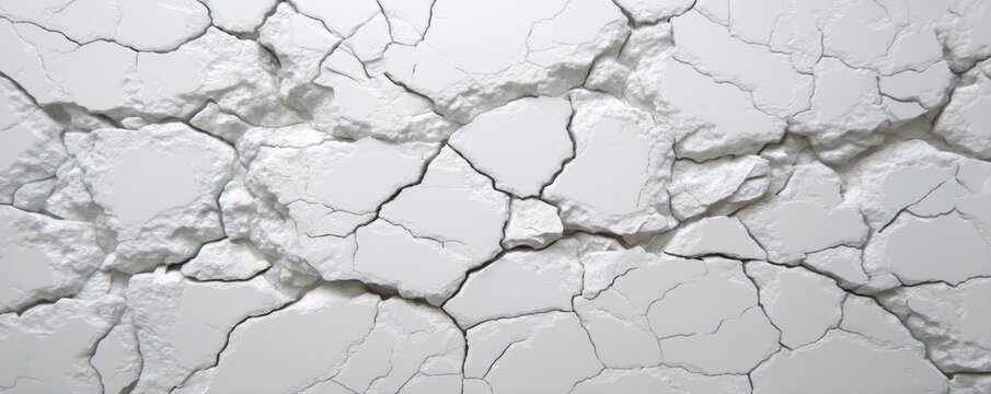 Intricate cracks spiderweb across a once-smooth white wall, a testament to structural failure - shatter crack dilapidation