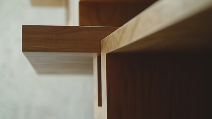 Carpenter measuring and cutting wood for a new shelf. Featuring woodworking and custom carpentry
